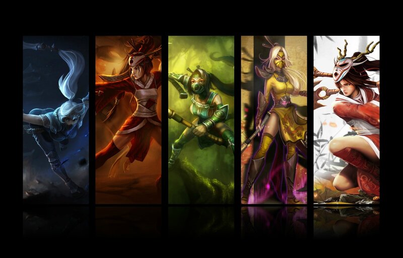 Five Female Warriors — Red