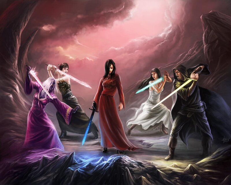 Five Figures with Swords