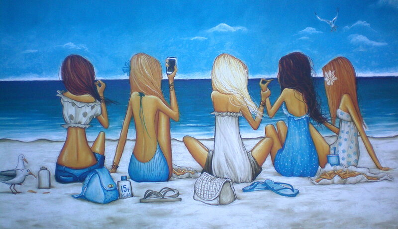 Five Girls at Beach