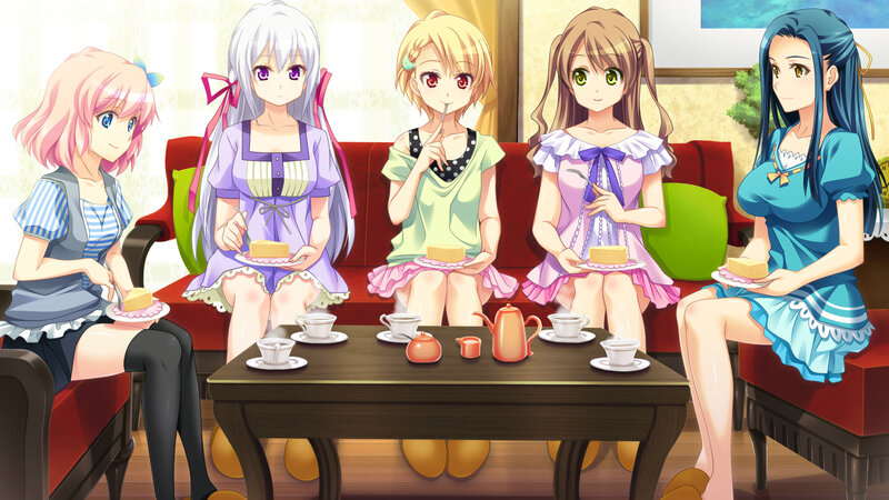 Five Girls at Tea Party