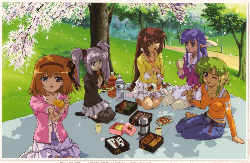 Five Girls Having Picnic