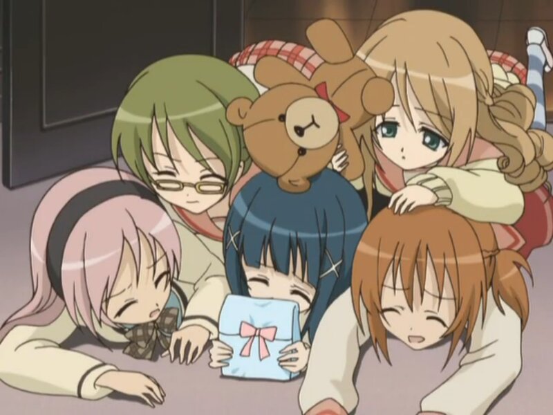 Five Girls Hugging — Blue