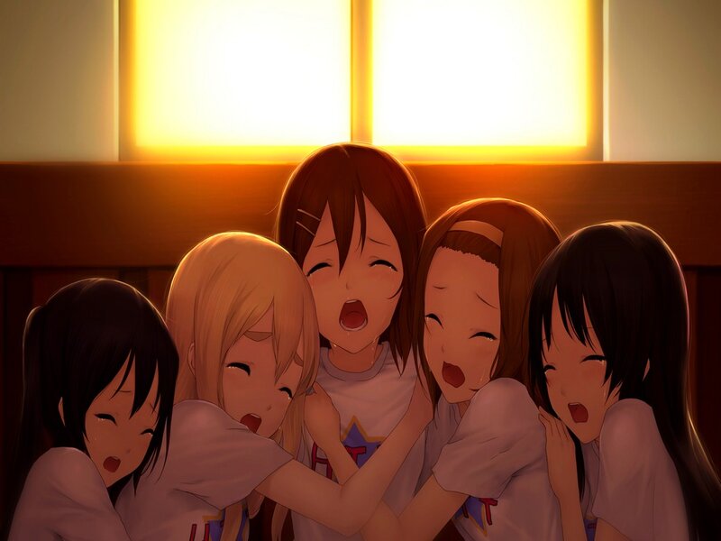 Five Girls Hugging — Orange
