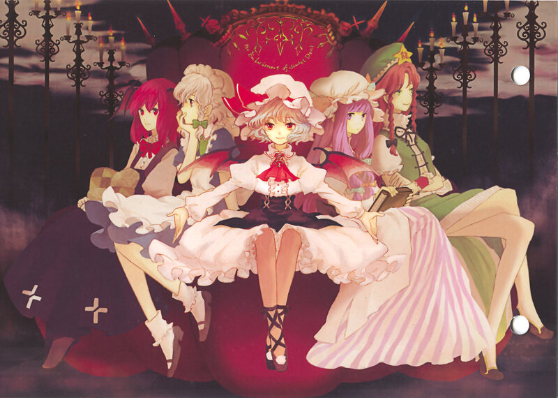 Five girls in a gothic setting
