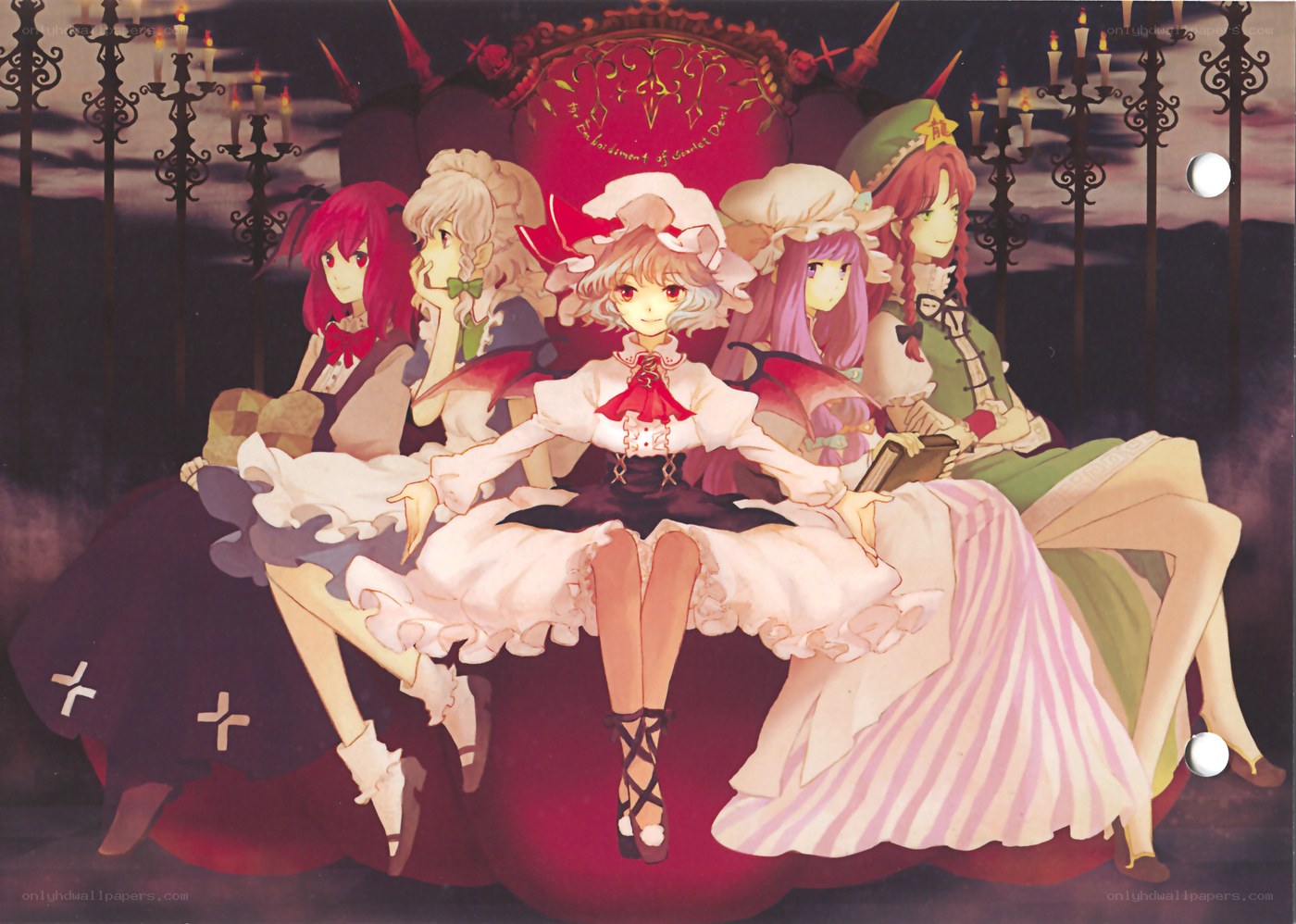 Five girls in a gothic setting