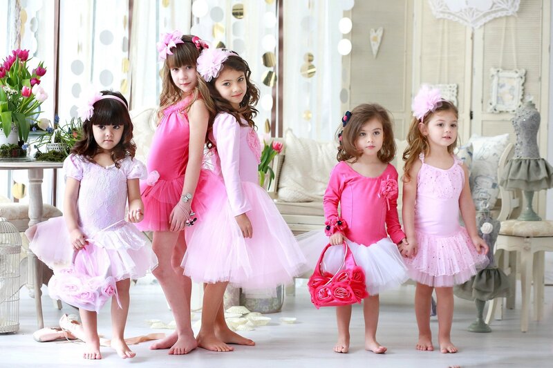 Five Girls in Ballet Outfits