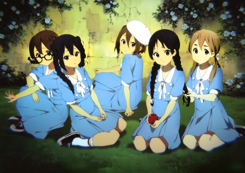 Five Girls in Blue Uniforms