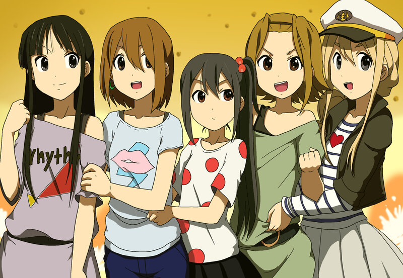 Five girls in casual clothes