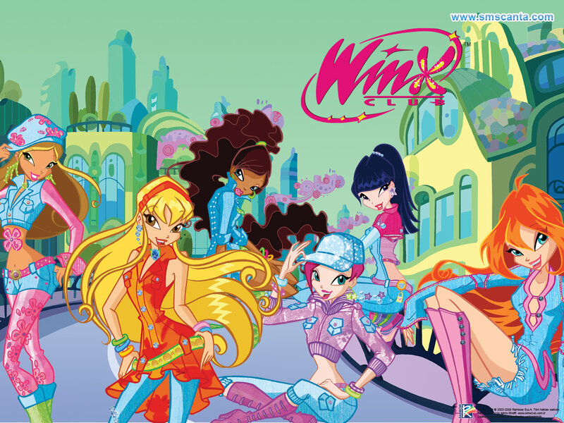 Five Girls in Colorful Outfits