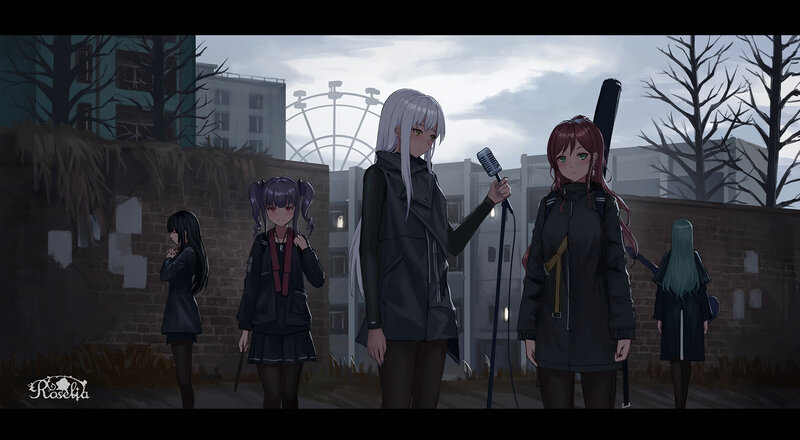 Five Girls in Dark Clothing