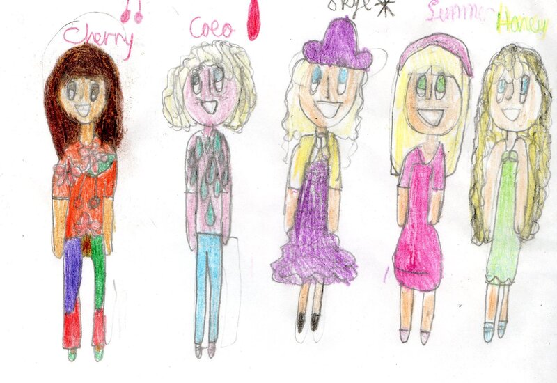 Five Girls in Drawings
