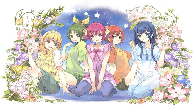 Five Girls in Flowers