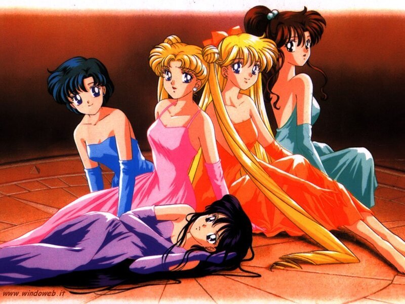 Five Girls in Formal Dresses — Orange
