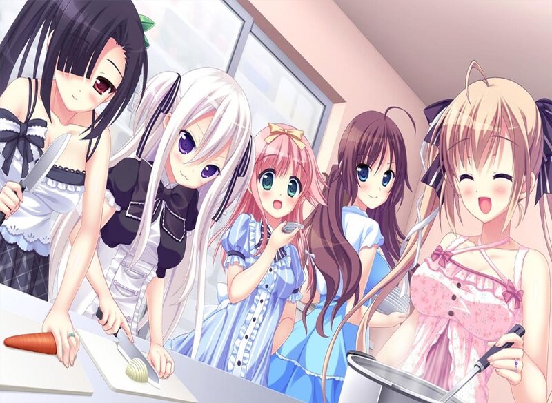 Five Girls in Kitchen