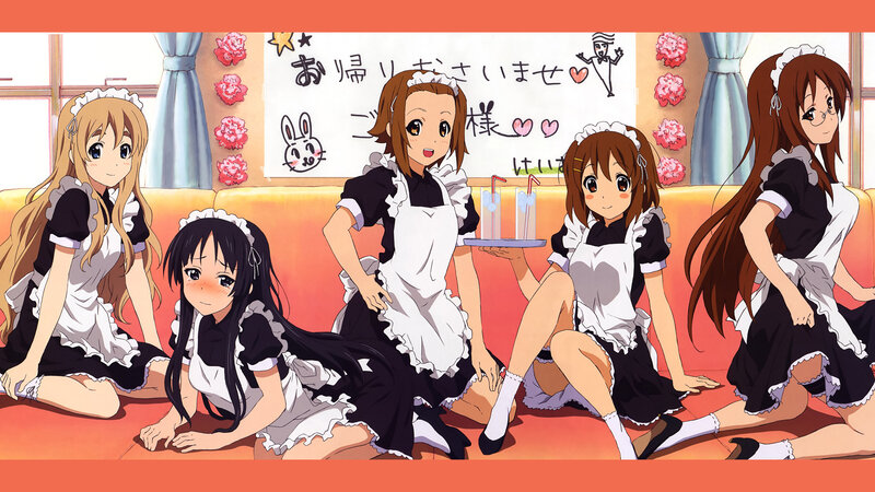 Five Girls in Maid Outfits