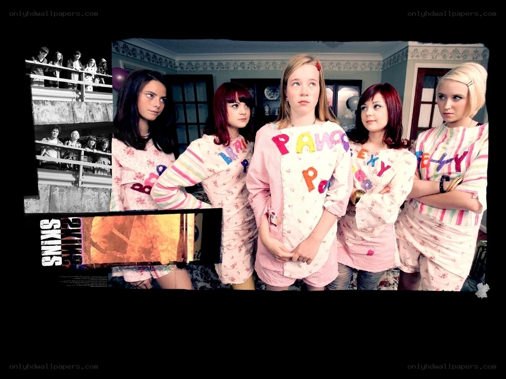 Five girls in pajamas