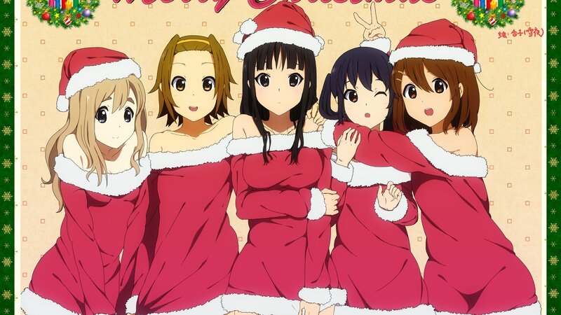 Five Girls in Santa Outfits — Red, Festive