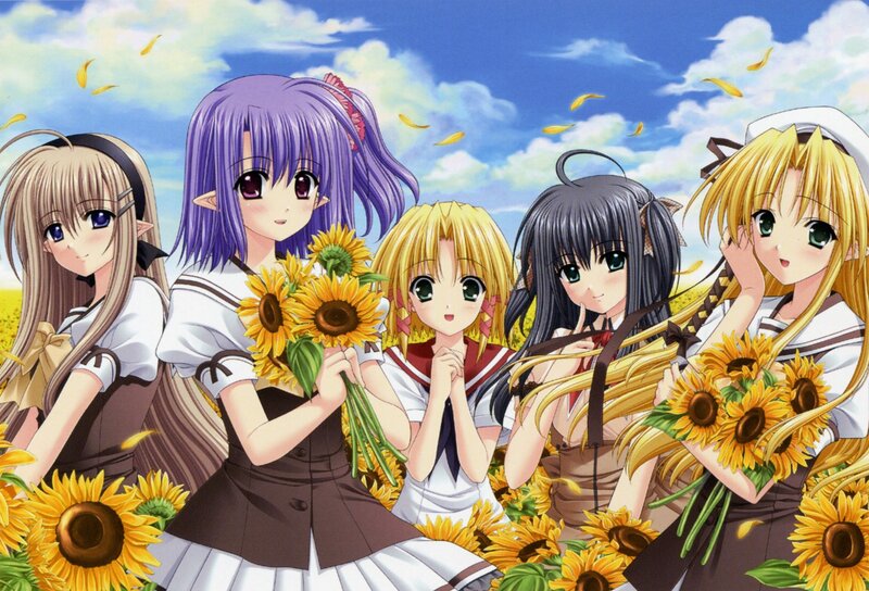Five Girls in Sunflowers