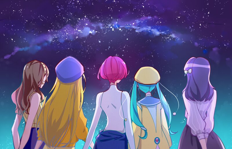 Five Girls Looking at Stars