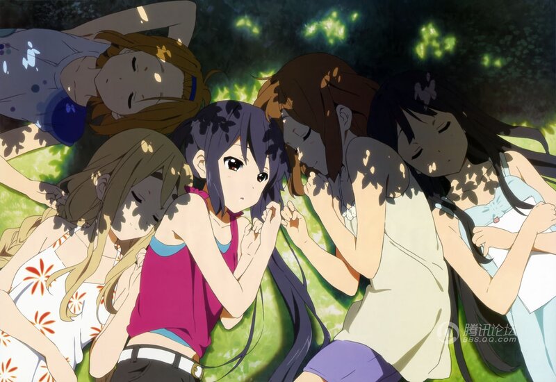 Five Girls Lying on Grass — Green