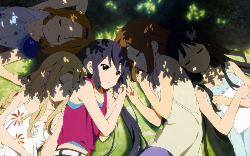 Five Girls Lying on Grass