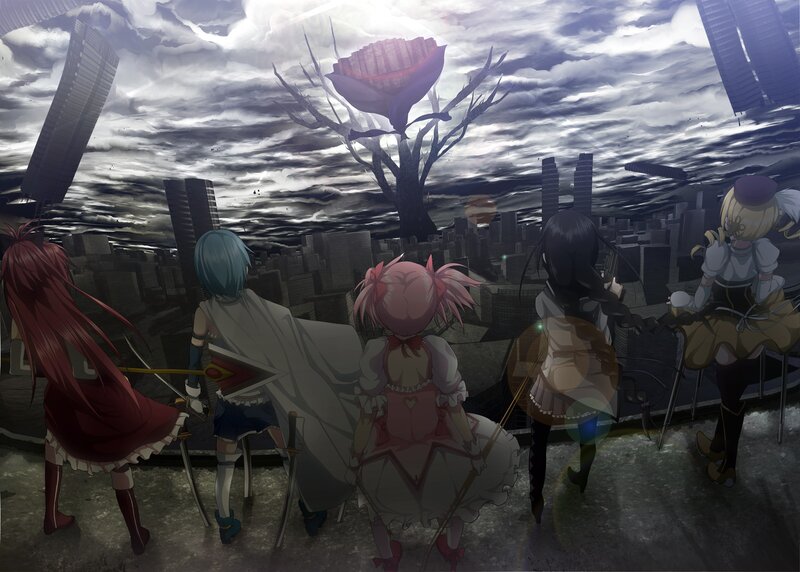 Five Girls on Rooftop — Gray
