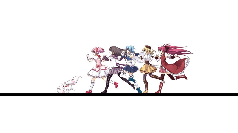 Five Girls Running — White