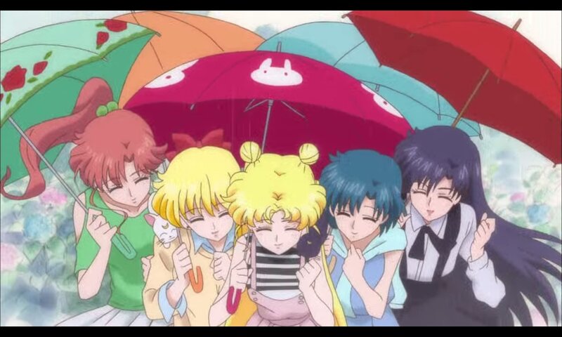 Five Girls under Umbrellas