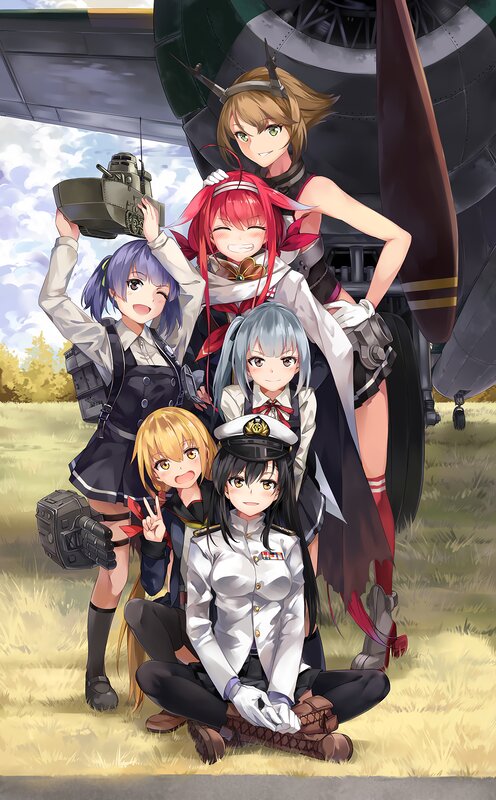 Five Girls with Aircraft