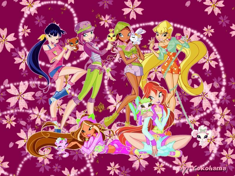 Five Girls with Pets