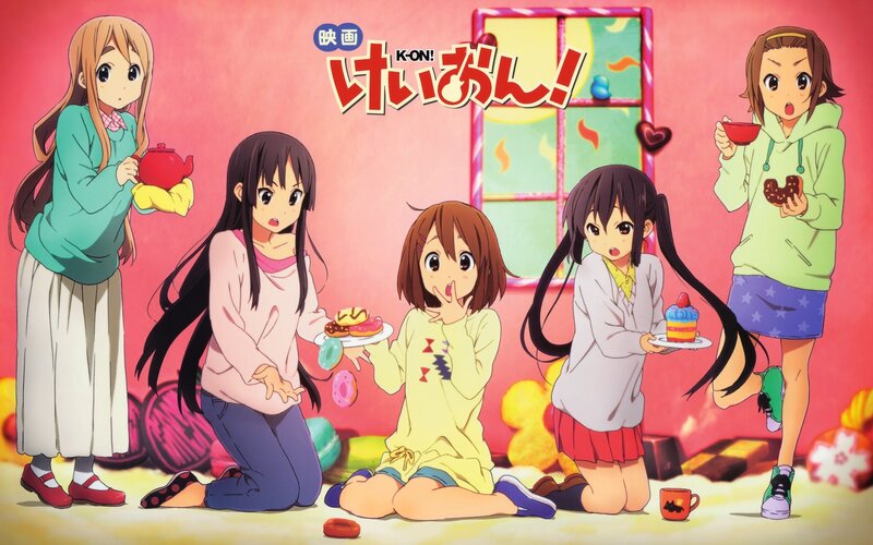 Five Girls with Snacks — Pink, Cheerful