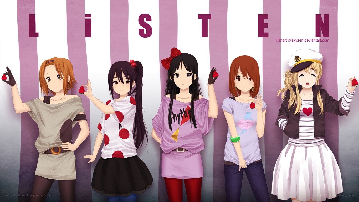 Five girls with strawberries