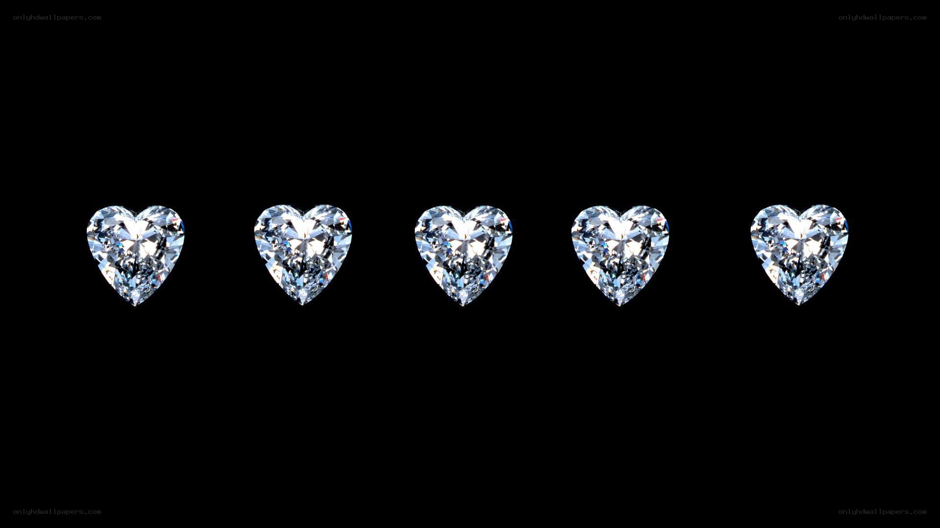 five heart-shaped diamonds