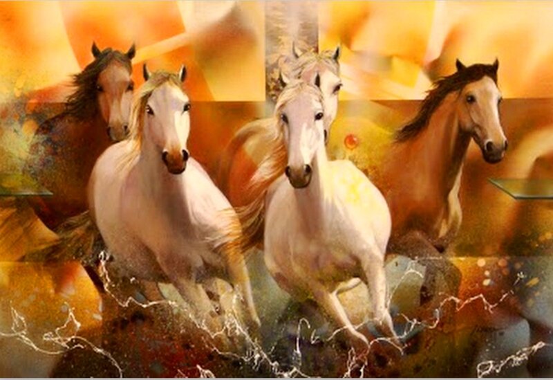 Five Horses Running — Orange