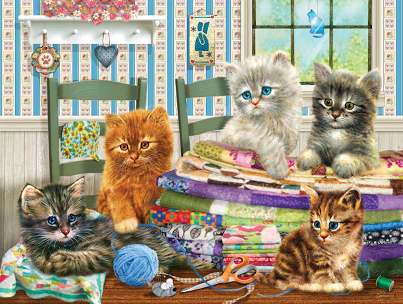 Five Kittens in a Room — Blue