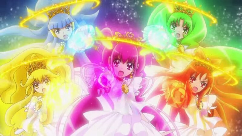 Five Magical Girls — Pink, Energetic