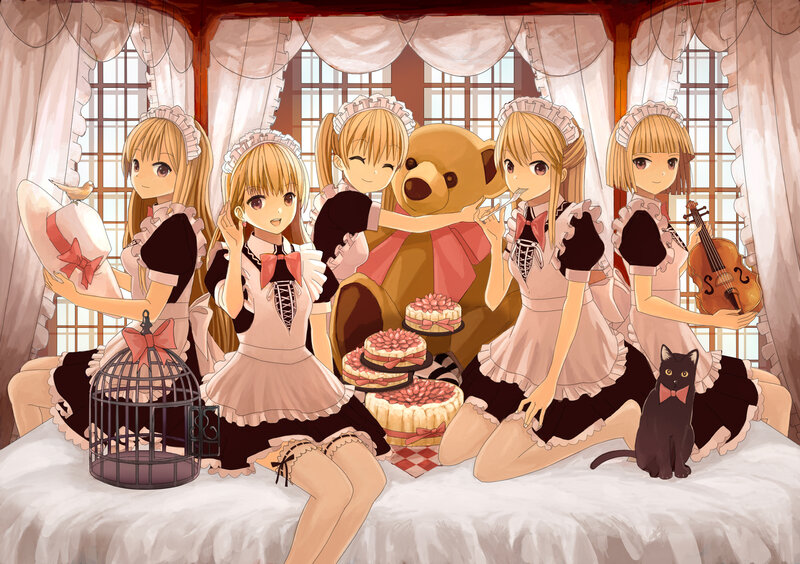 Five Maids with Teddy Bear