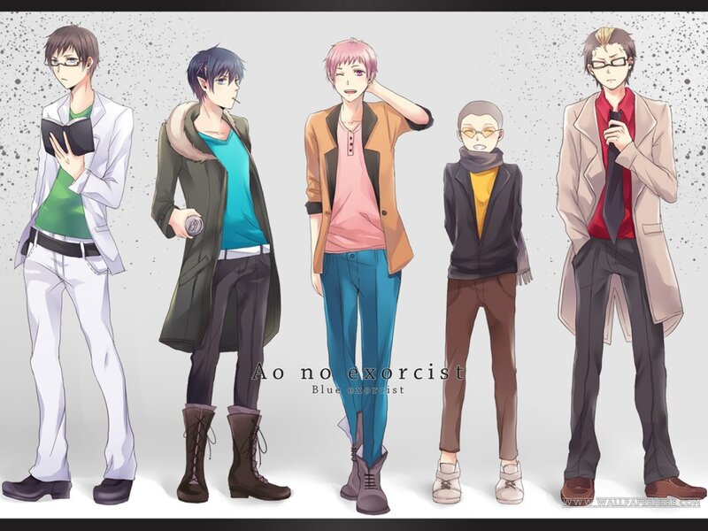 Five Male Anime Characters — White, Neutral
