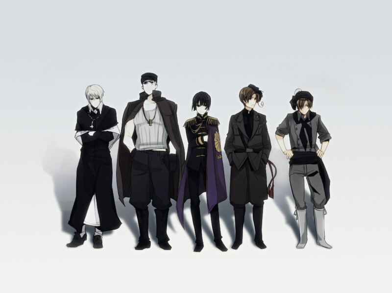 Five Male Characters — Black, Neutral
