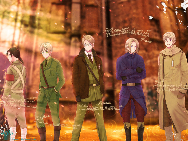 Five Male Characters Standing