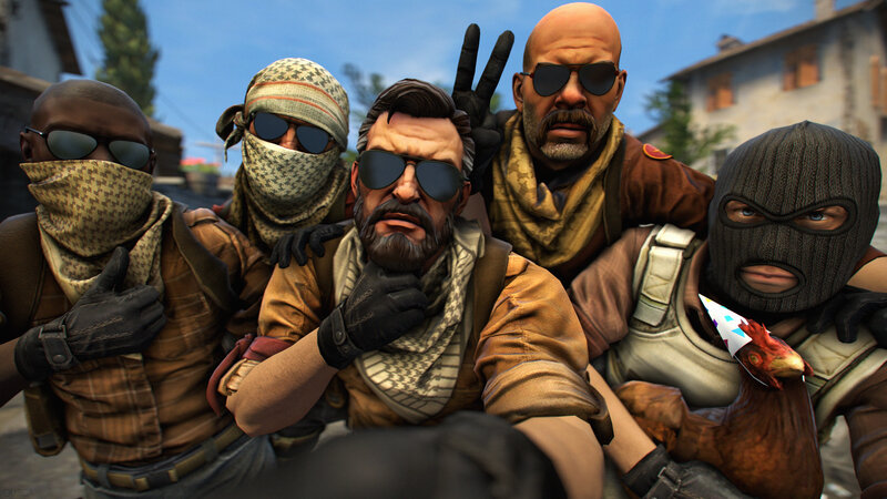 Five Masked Men Posing