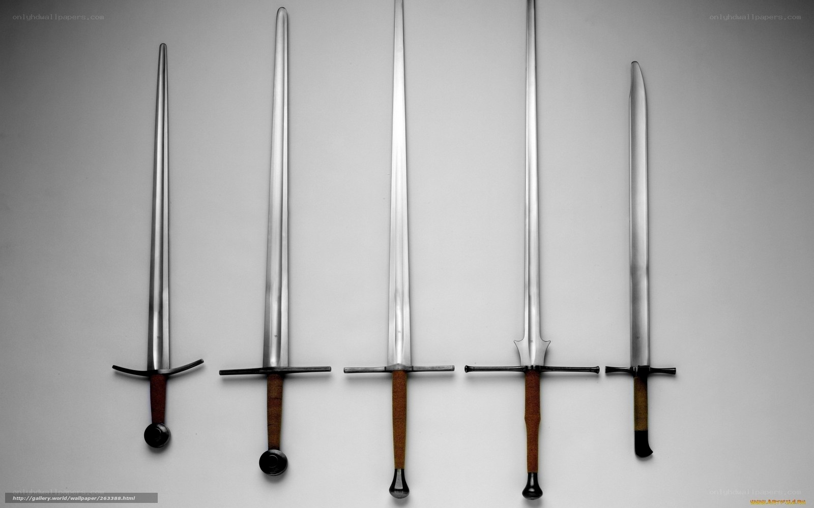 Five medieval swords