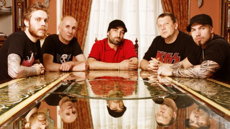 Five Men at Table — Black