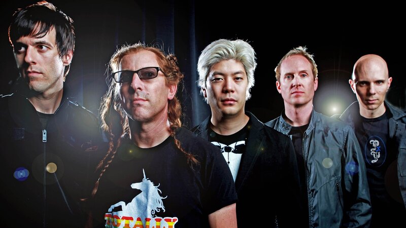 Five Men in a Band — Black, Serious, Photograph