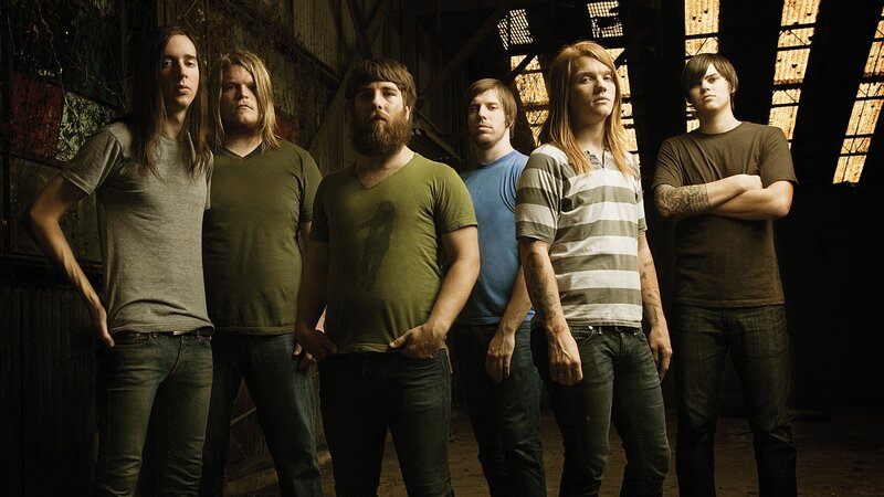 Five Men in a Band — Brown, Serious, Photograph