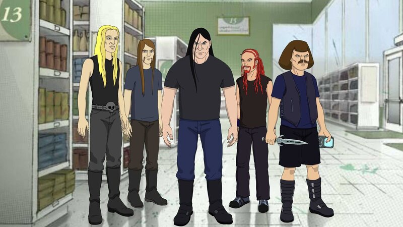 Five Men in a Store Aisle