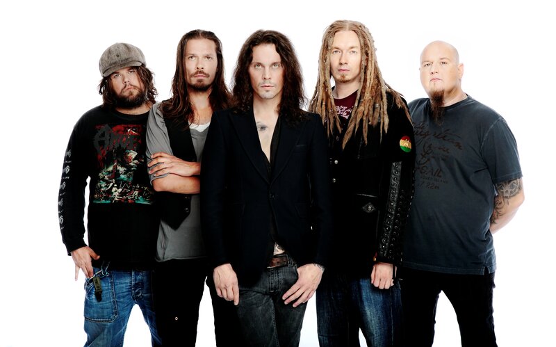 Five Men in Band Attire — Black, Serious