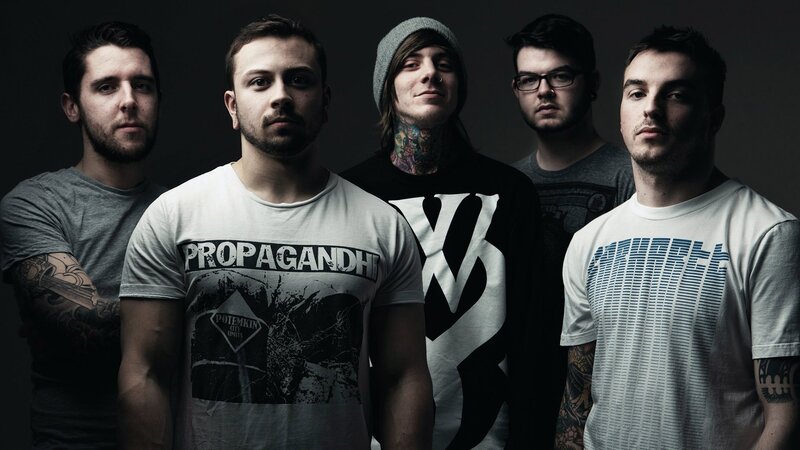 Five Men in Band — Black, Serious, Photograph, Tattoos, Beanie