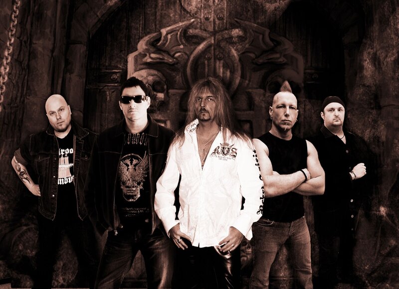 Five Men in Band Pose — Brown