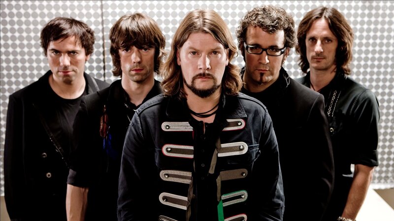 Five Men in Black Clothing — Serious, Photograph, Band Members